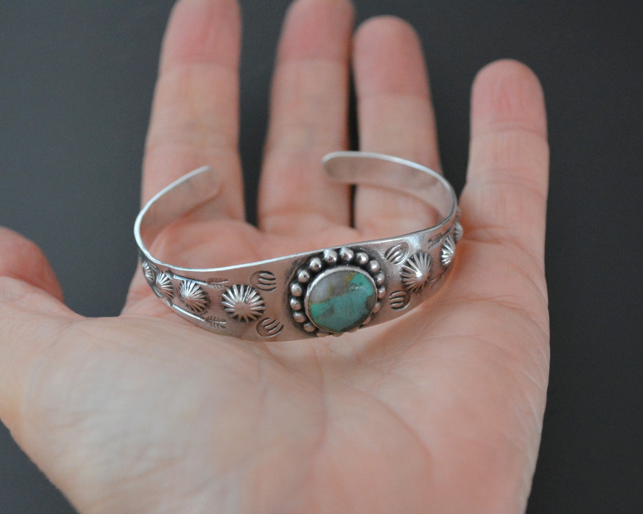 Navajo Fred Harvey Era Turquoise Bracelet - SMALL