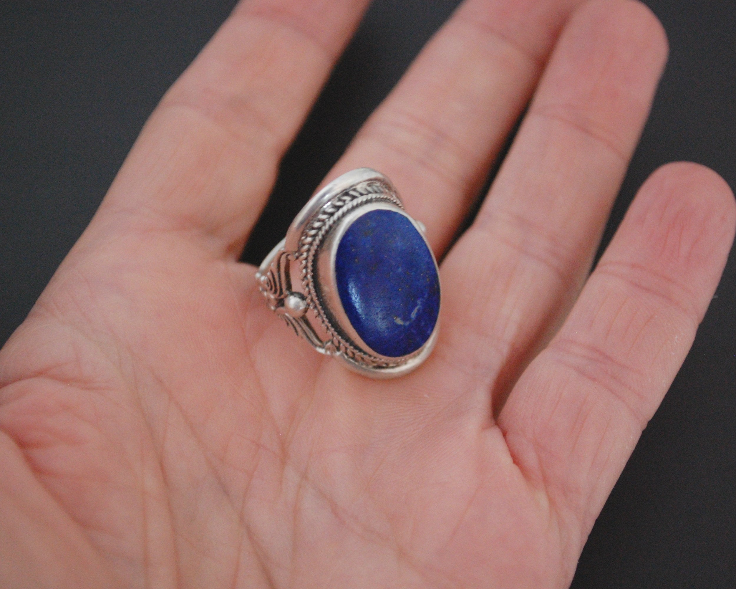 Ethnic Lapis Lazuli Ring from India - Size 7.5