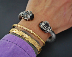 Solid Twisted Garnet Cuff Bracelet
