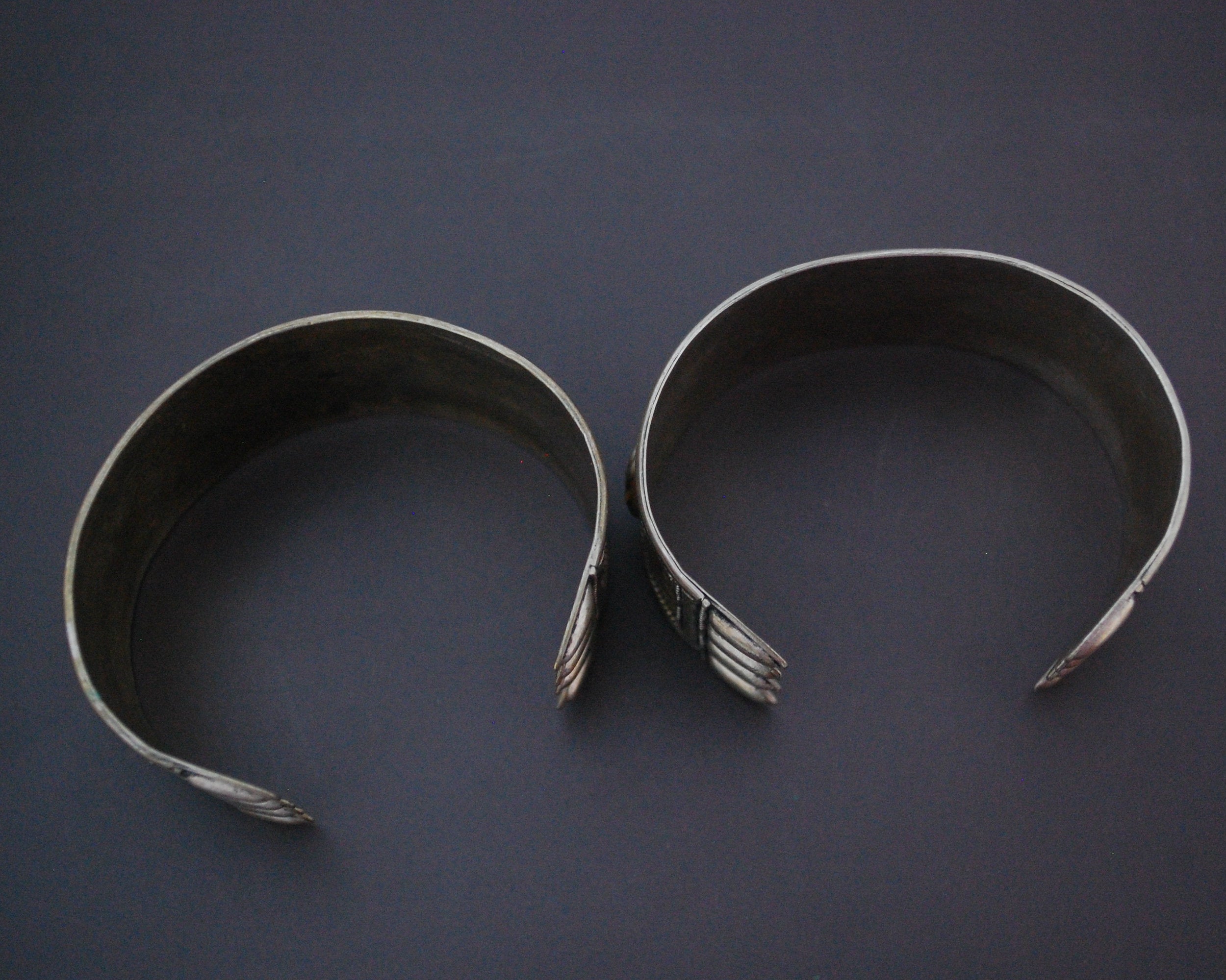 Pair Turkmen Gilded Silver Cuff Bracelets