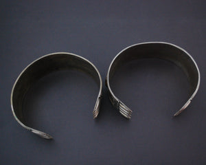 Pair Turkmen Gilded Silver Cuff Bracelets