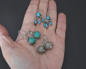 Set Ethnic Turquoise Dangle Earrings