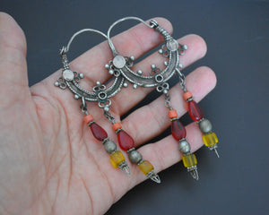 Reserved E. - Afghani Hoop Earrings with Bead Dangles