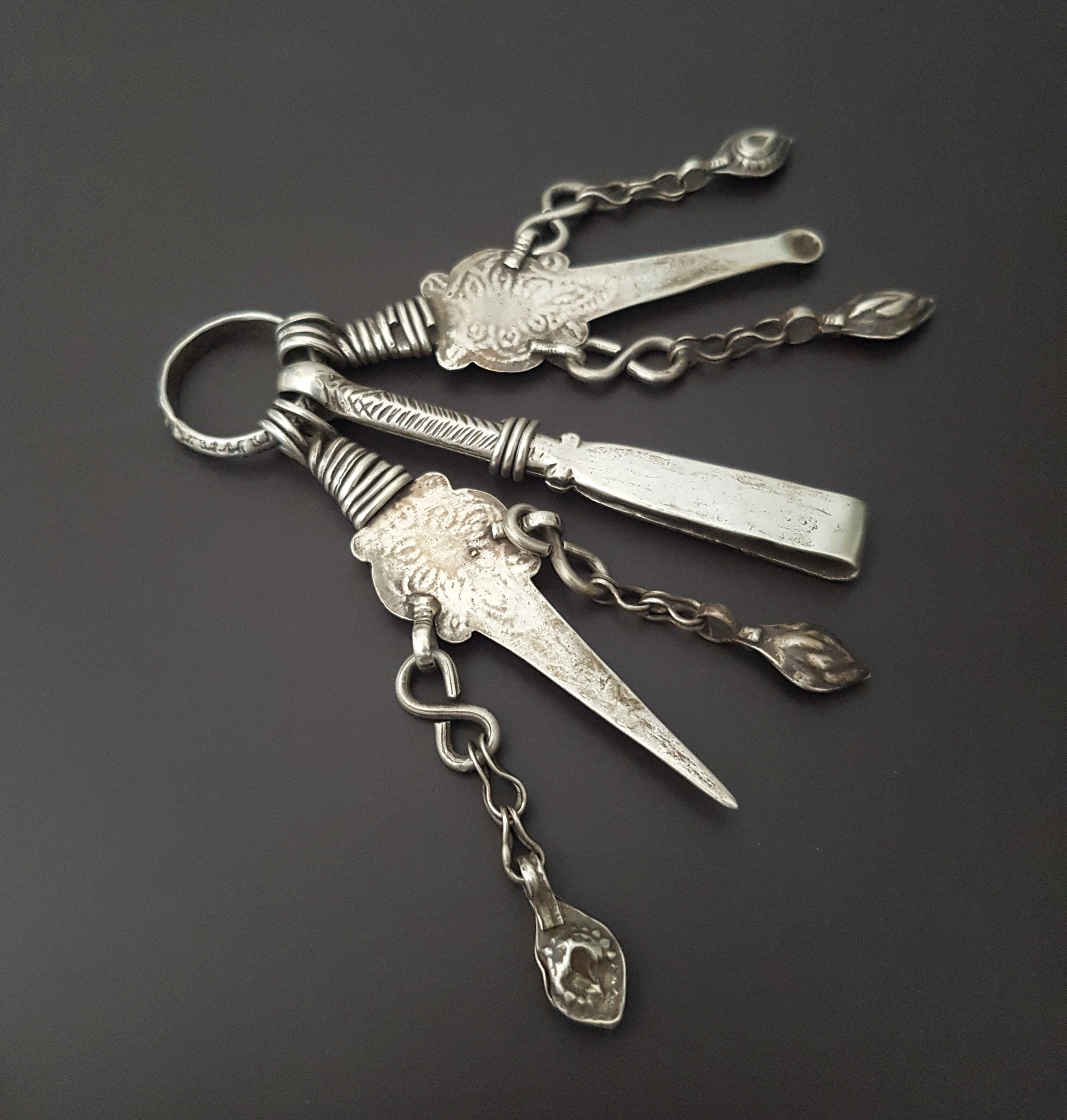 Old Grooming Kit with Turquoise and Dangles