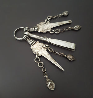 Old Grooming Kit with Turquoise and Dangles