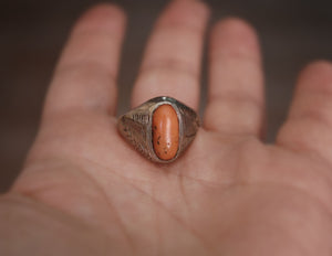 Antique Afghan Coral Ring - Size 6.5