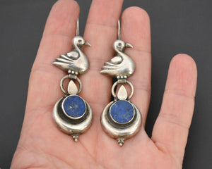 Indian Lapis Lazuli Swan Earrings