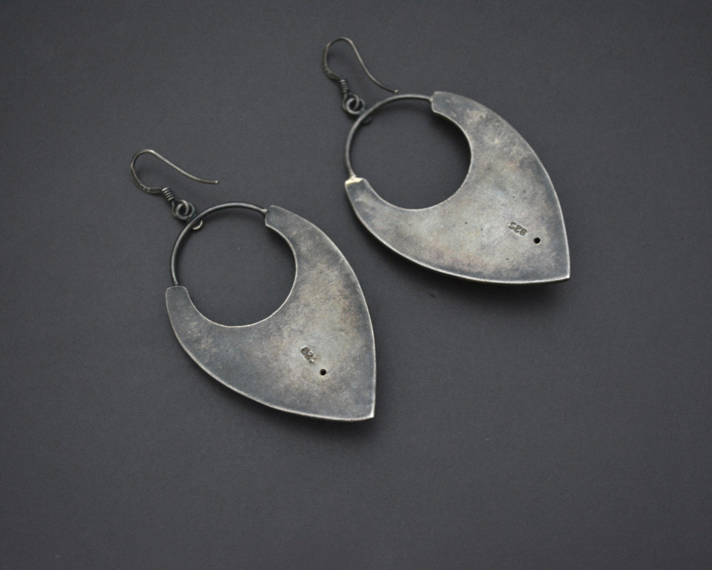 Ethnic Indian Silver Dangle Earrings