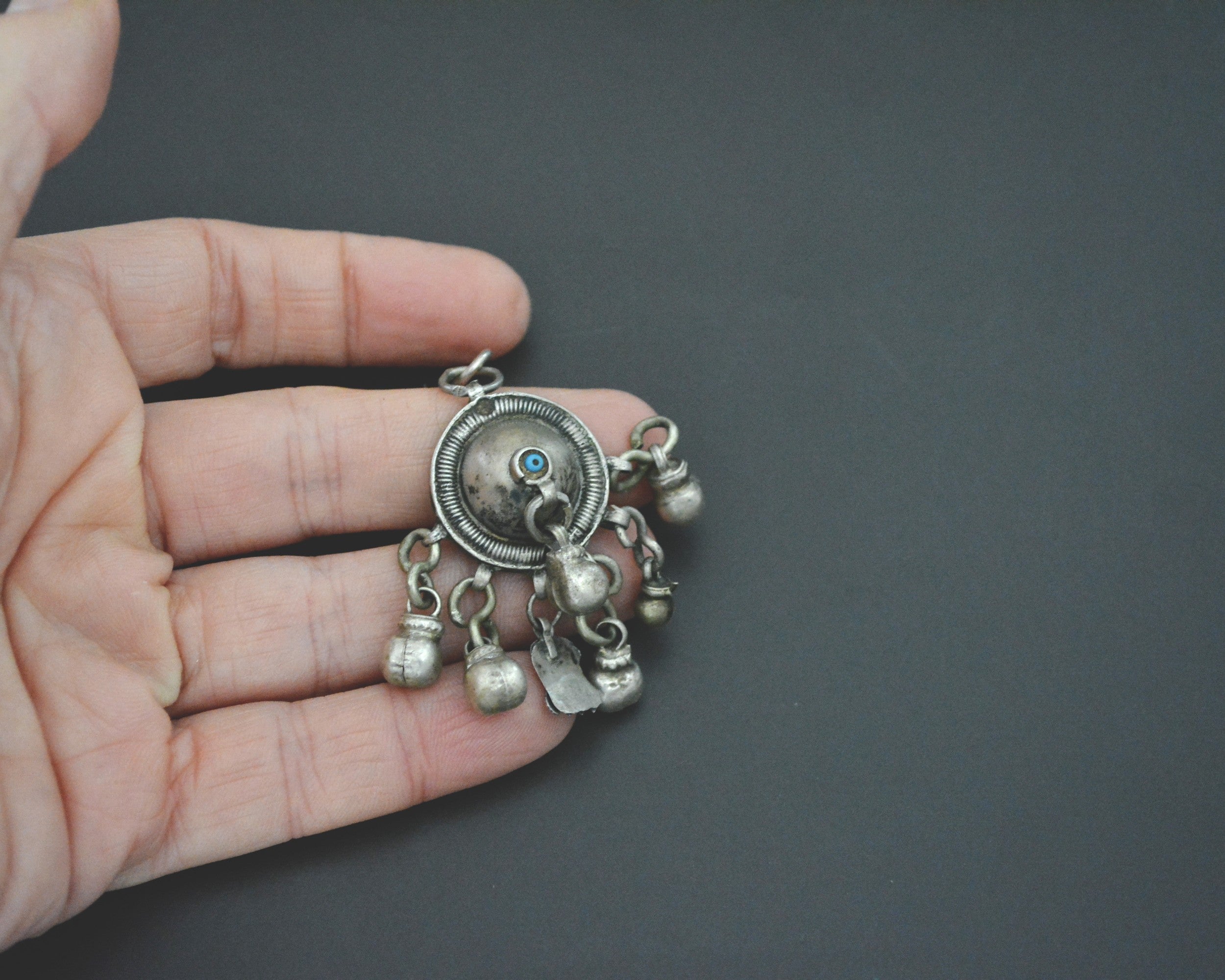 Egyptian Bahariya Oasis Silver Pendant with Dangles