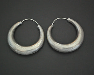 Ethnic Hoop Earrings with Patina - MEDIUM