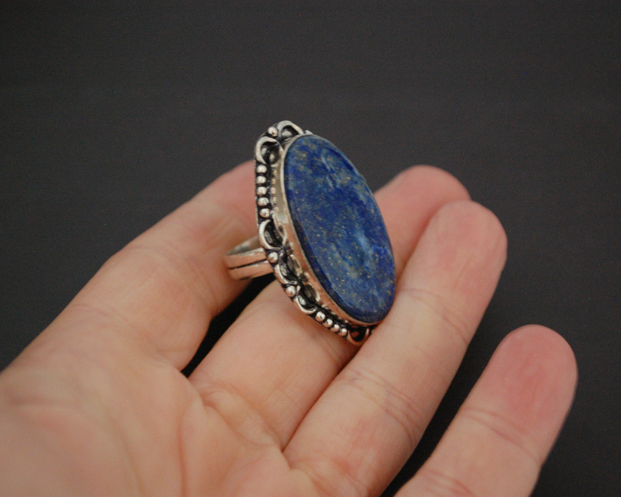 Ethnic Lapis Lazuli Ring from India - Size 9
