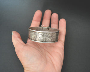Turkmen Silver Hinged Bracelet - SMALL