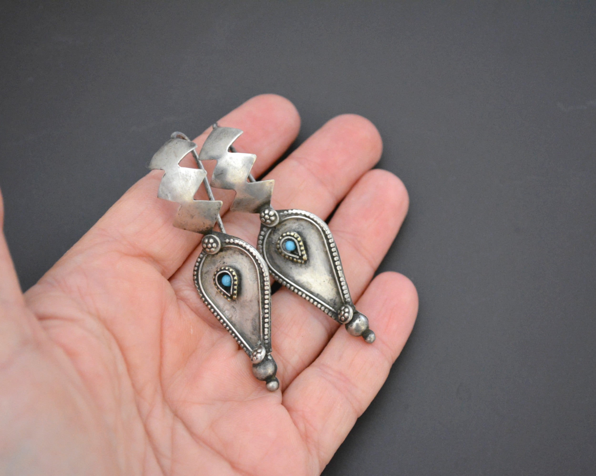 Afghani Earrings with Turquoise