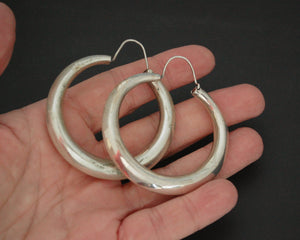 Huge Sterling Silver Hoop Earrings - XLARGE