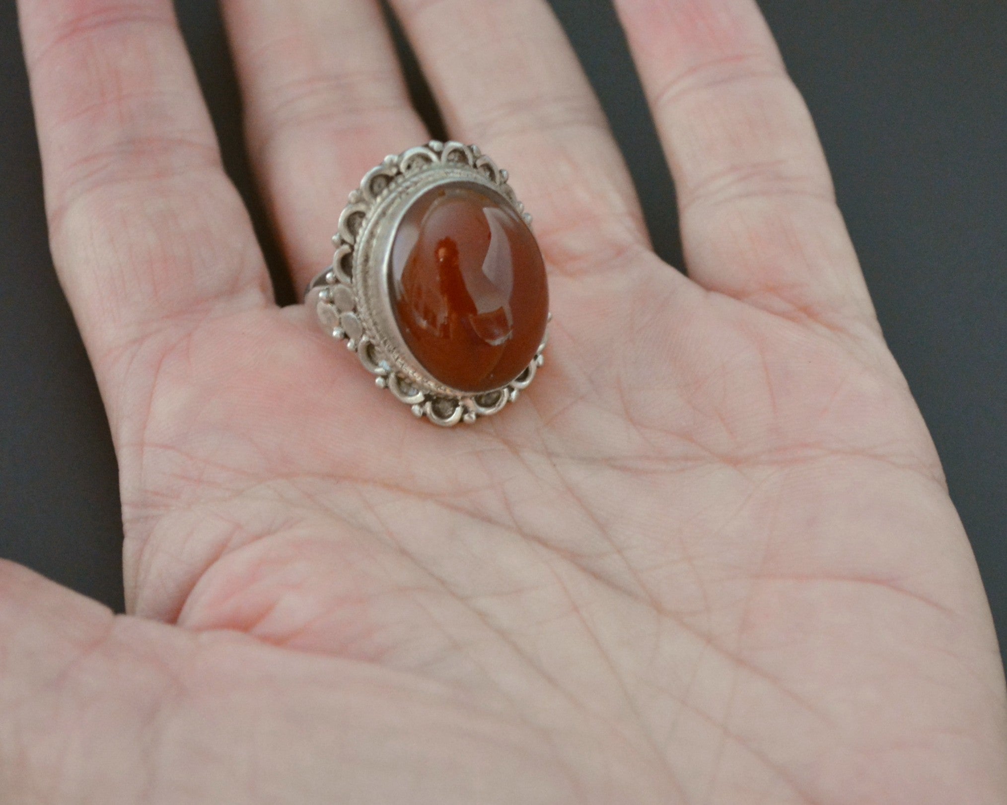 Indian Agate Ring  - Size 9.5