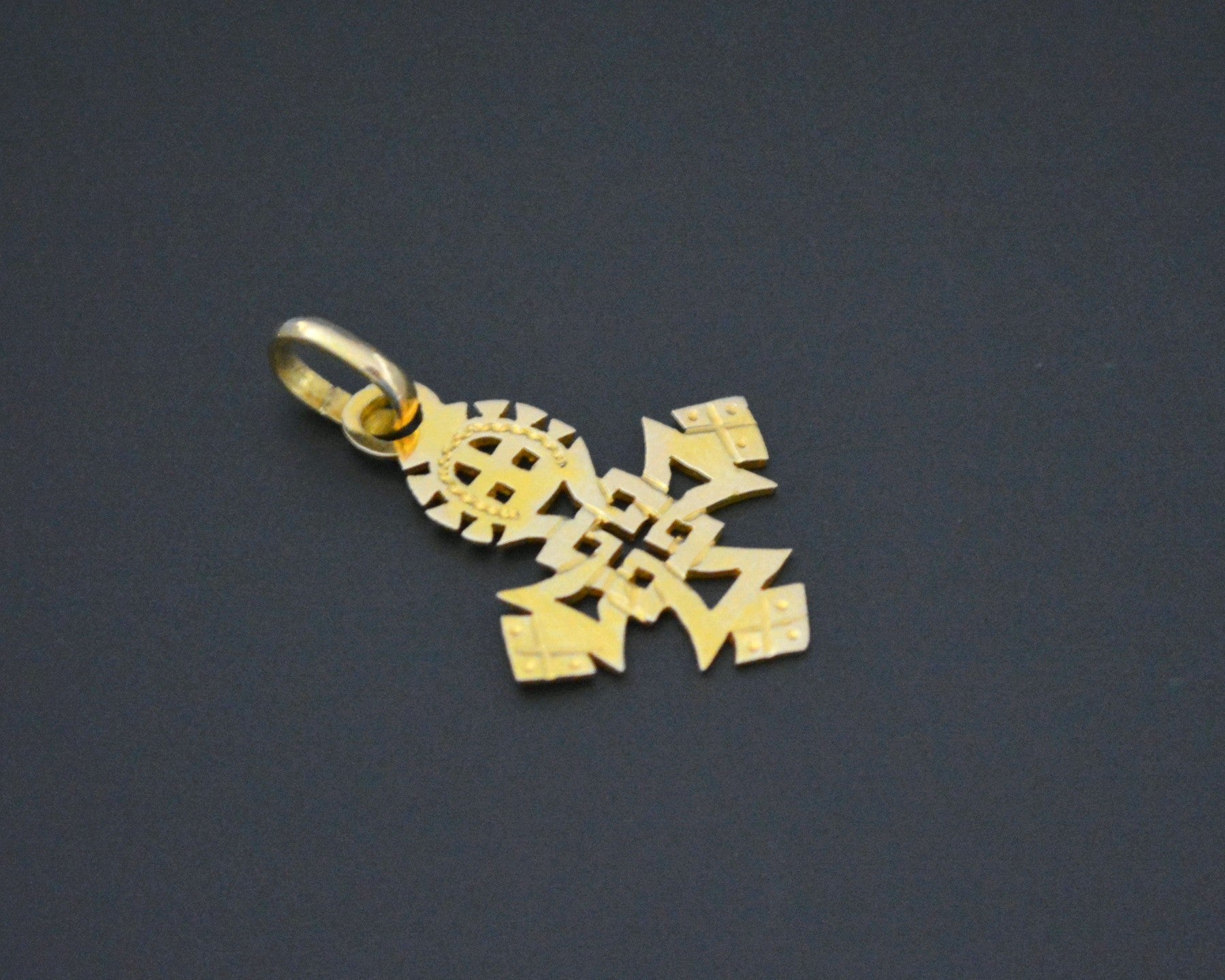 Ethiopian 18K Gold Coptic Cross Amulet