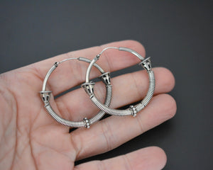 Ethnic Bali Hoop Earrings with Wire - Medium/Large