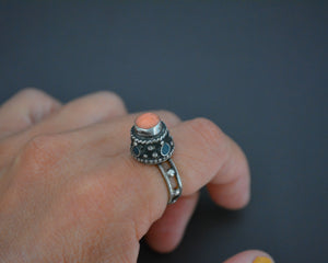 Old Afghani Coral Ring - Size 6