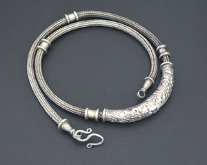 Bali Braided Snake Chain Necklace with Silver Parts