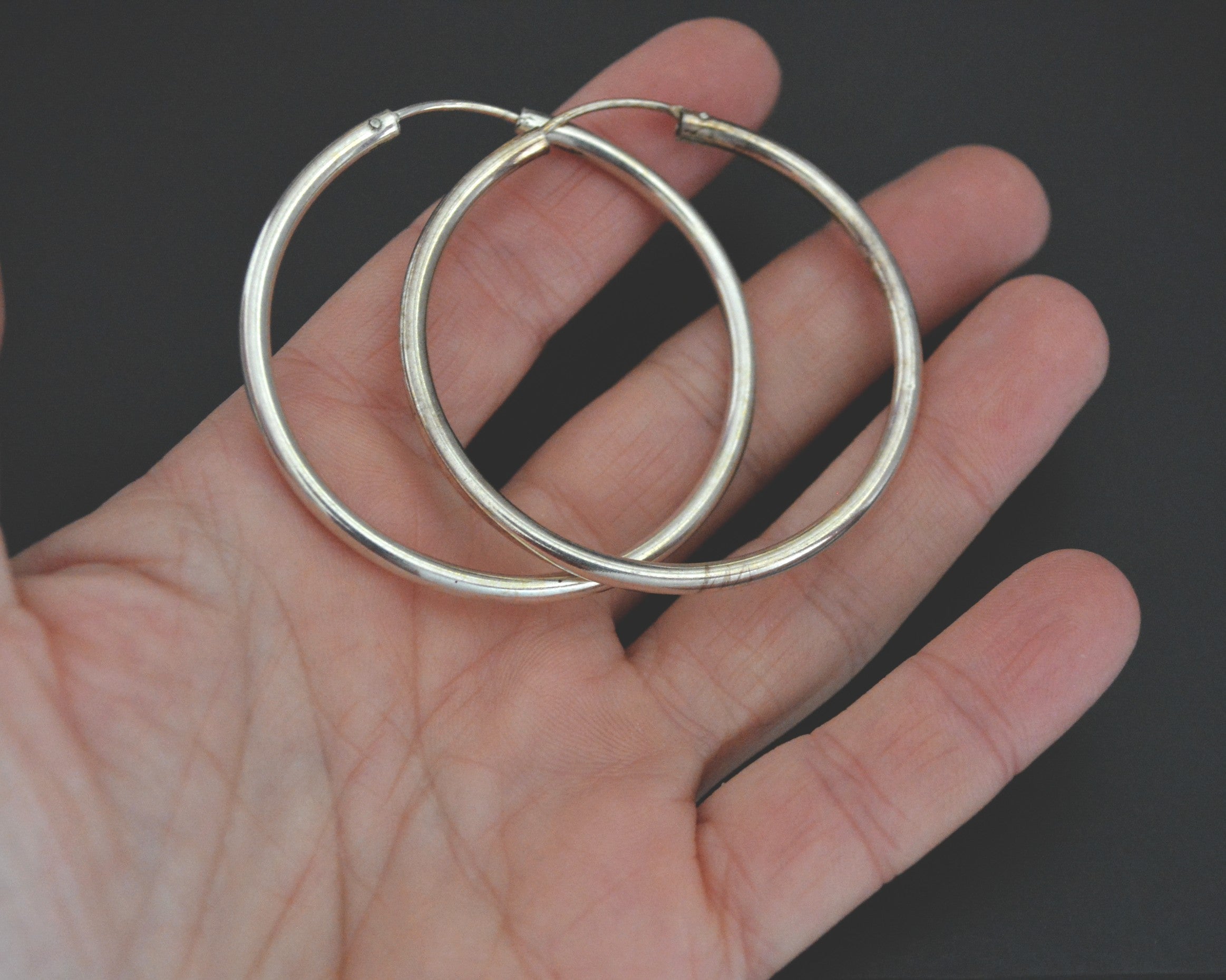 Large Sterling Silver Hoop Earrings