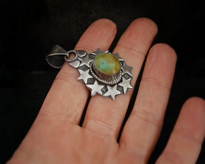 Nepali Turquoise Pendant with Stars