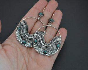 Ethnic Turquoise Earrings from India