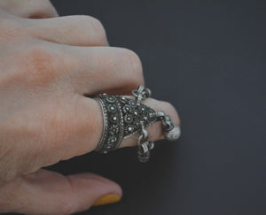 Reserved - Old Yemeni Ring with Bells - Size 7.5