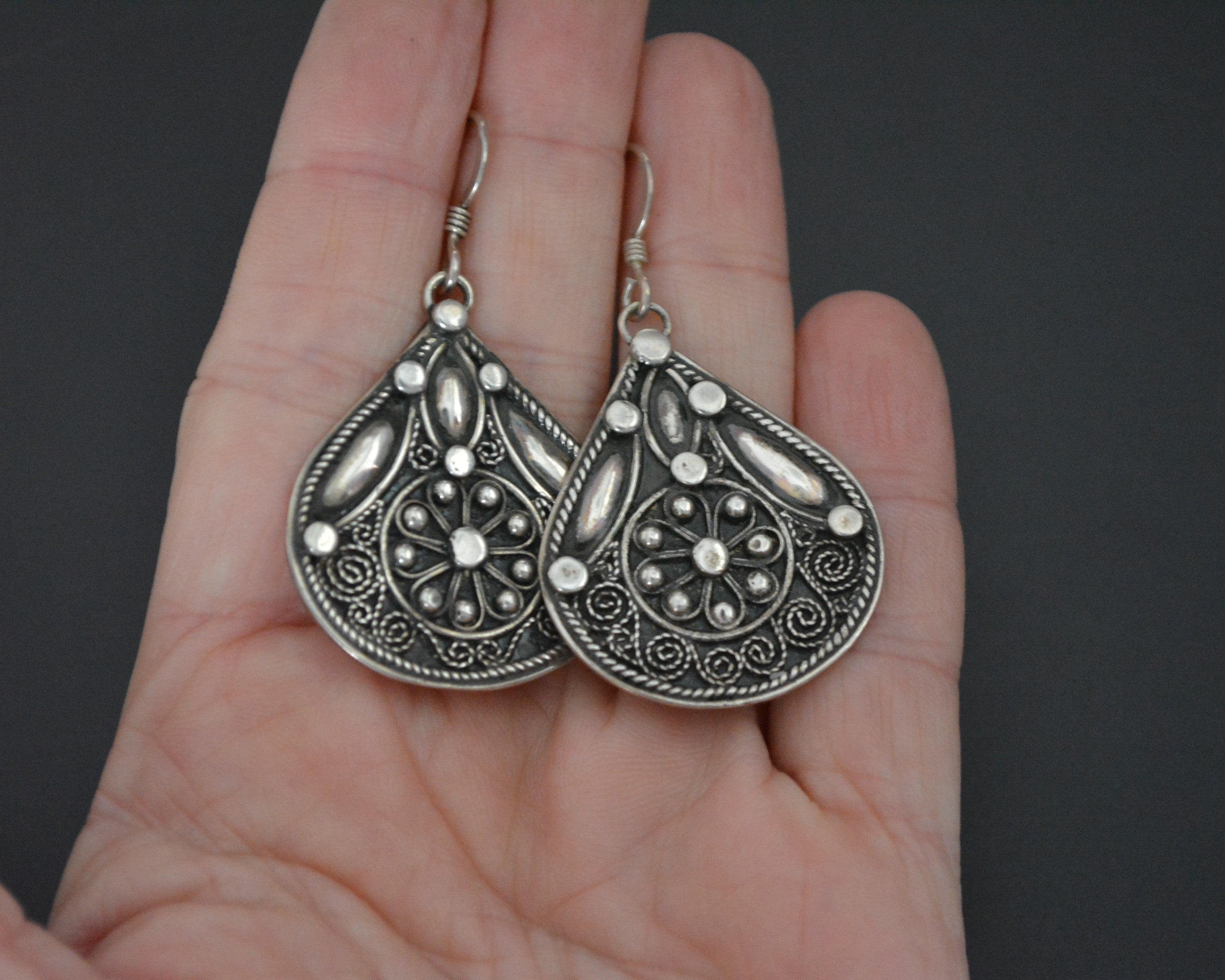 Vintage Indian Silver Earrings