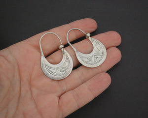 Tuareg Hoop Earrings with Carvings