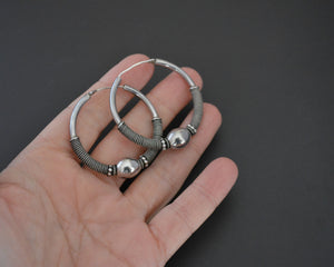 Large Ethnic Bali Hoop Earrings