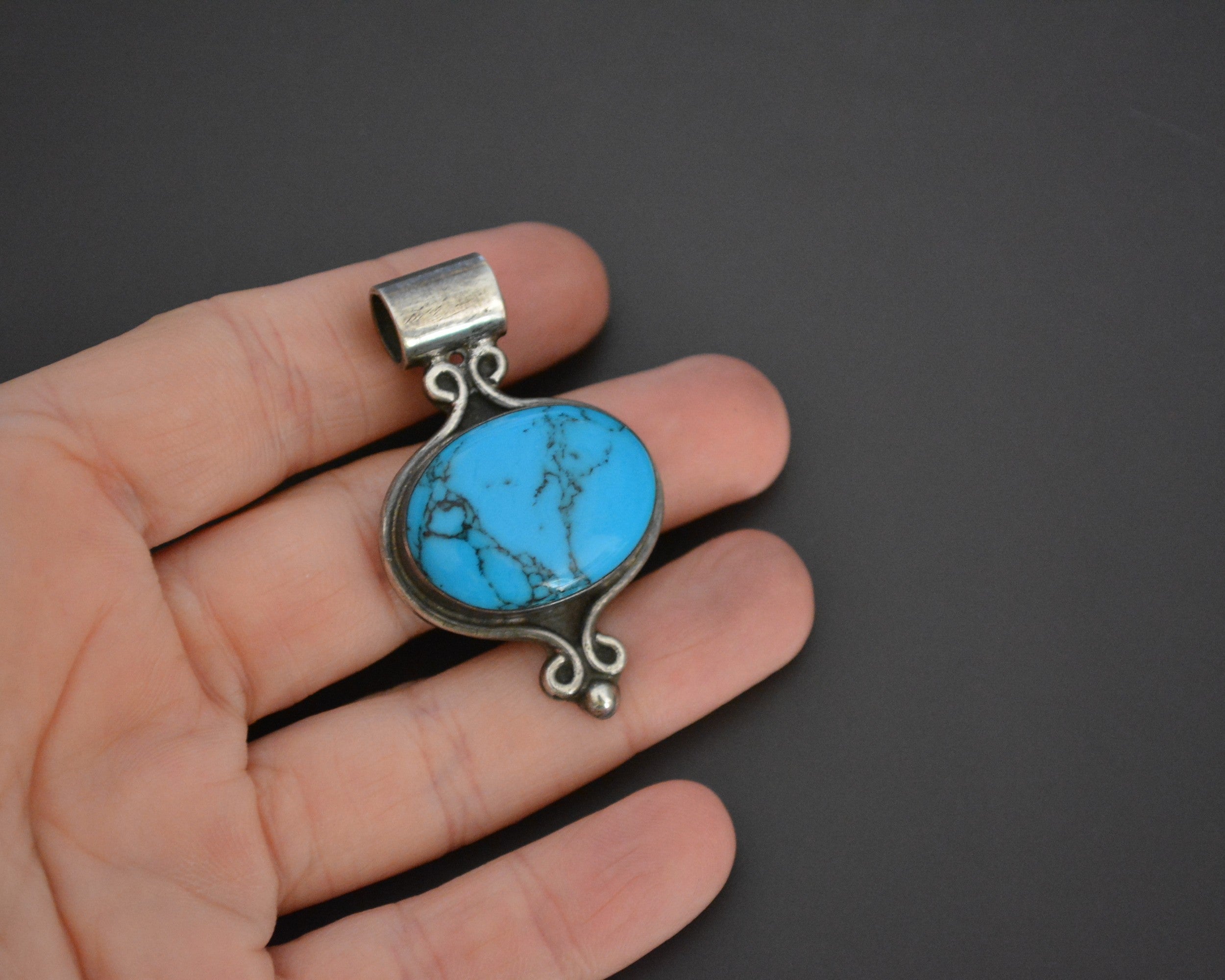 Ethnic Turquoise Pendant from Mexico