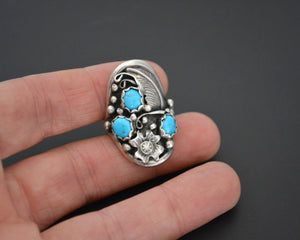 Navajo Turquoise Feather Ring - Size 6