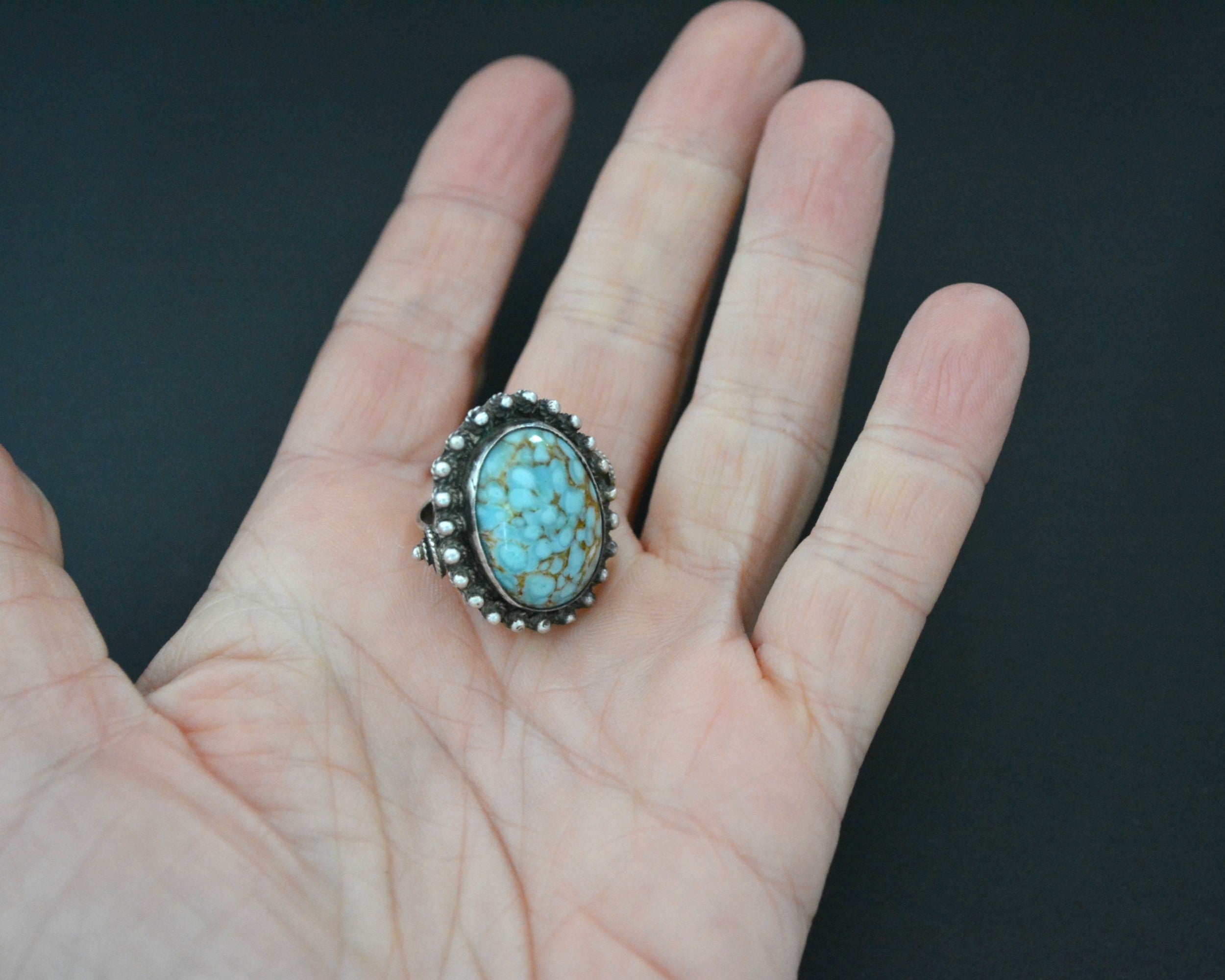 Ethnic Turquoise Ring - Size 5