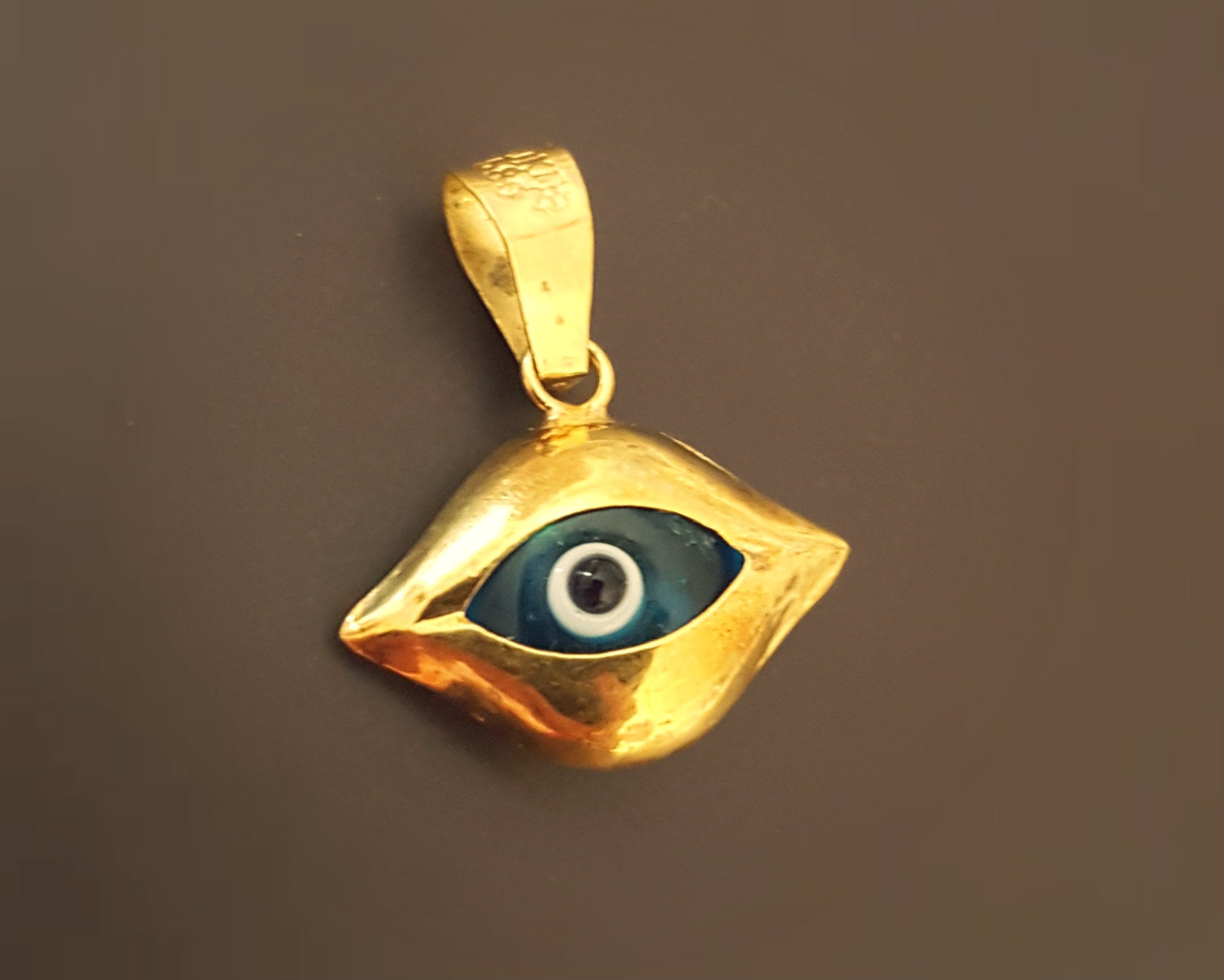 Turkish Evil Eye 14K Gold Pendant - Doublesided