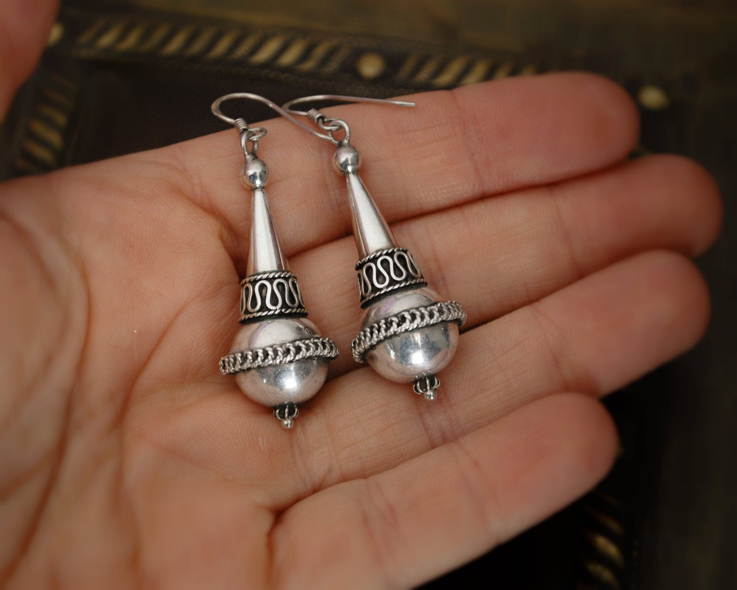 Vintage Indian Silver Earrings