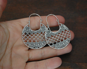 Egyptian Silver Hoop Earrings