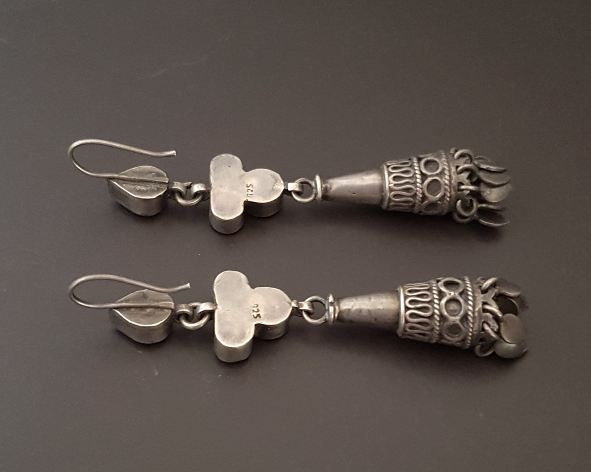 Rajasthani Earrings with Red and White Glass