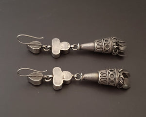 Rajasthani Earrings with Red and White Glass