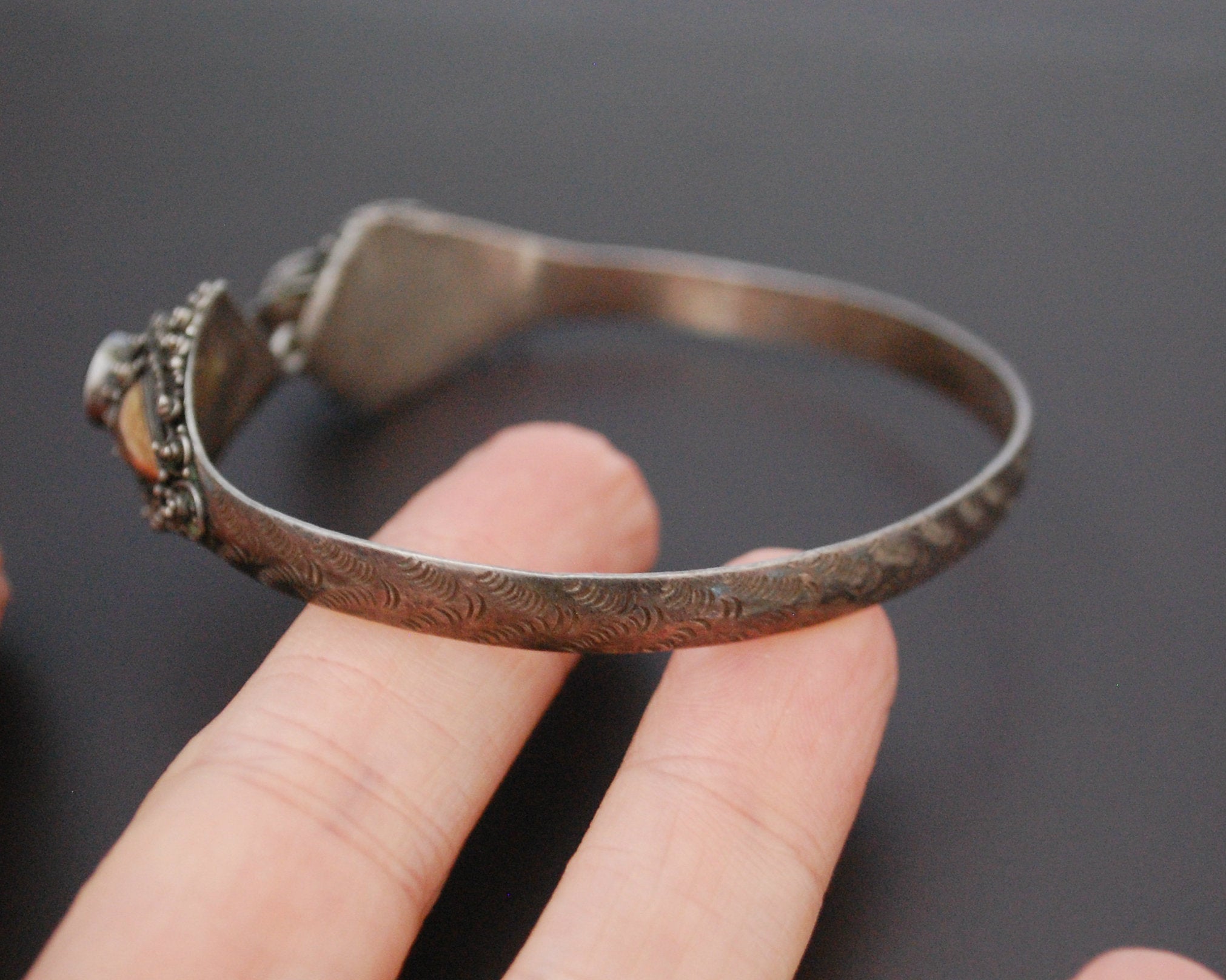 Double Dragon Garnet Bracelet from Bali - MEDIUM