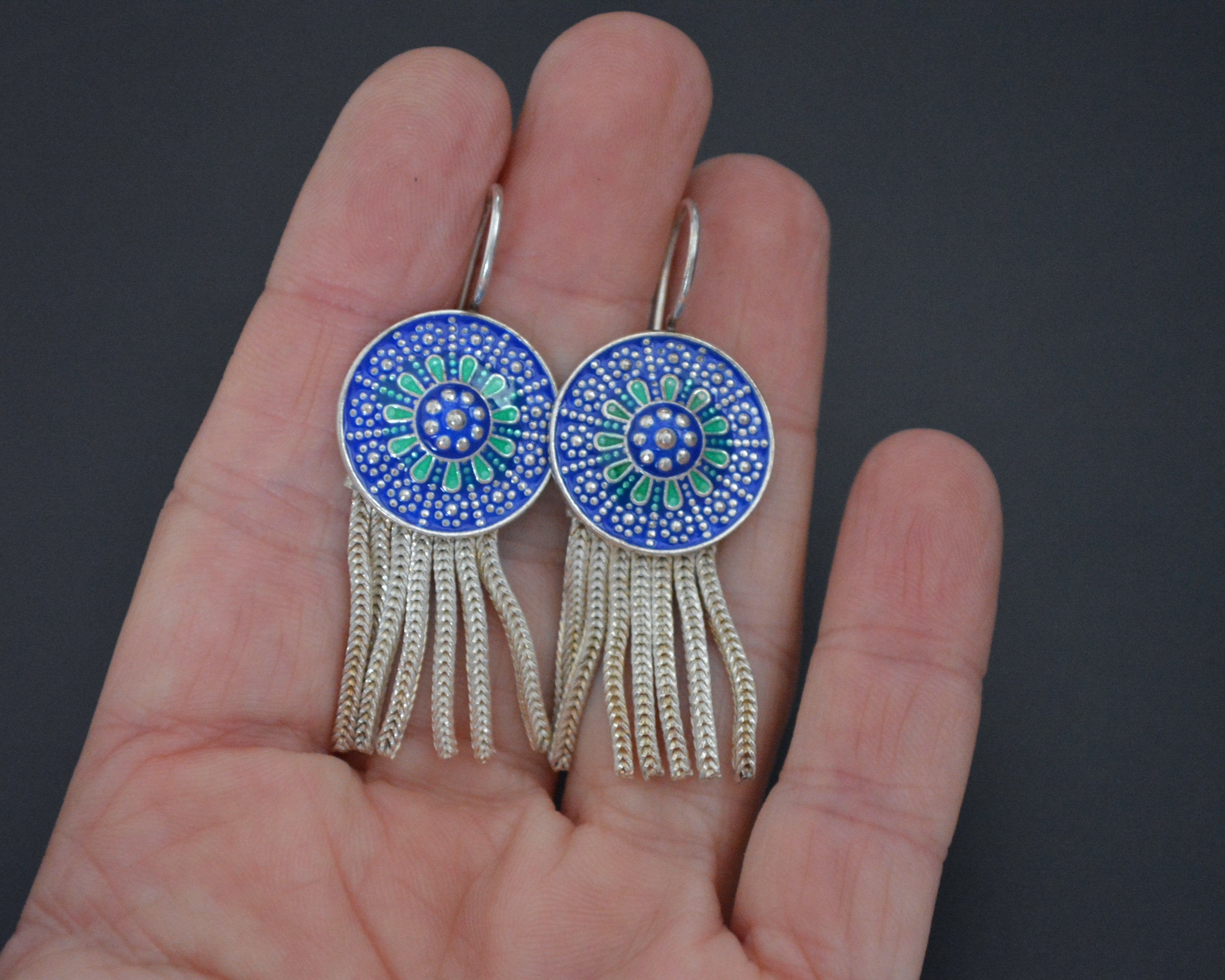 Turkish Enamel Tassel Earrings