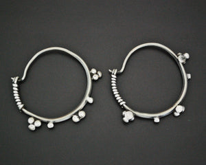 Afghani Hoop Earrings with Silver Dots - MEDIUM