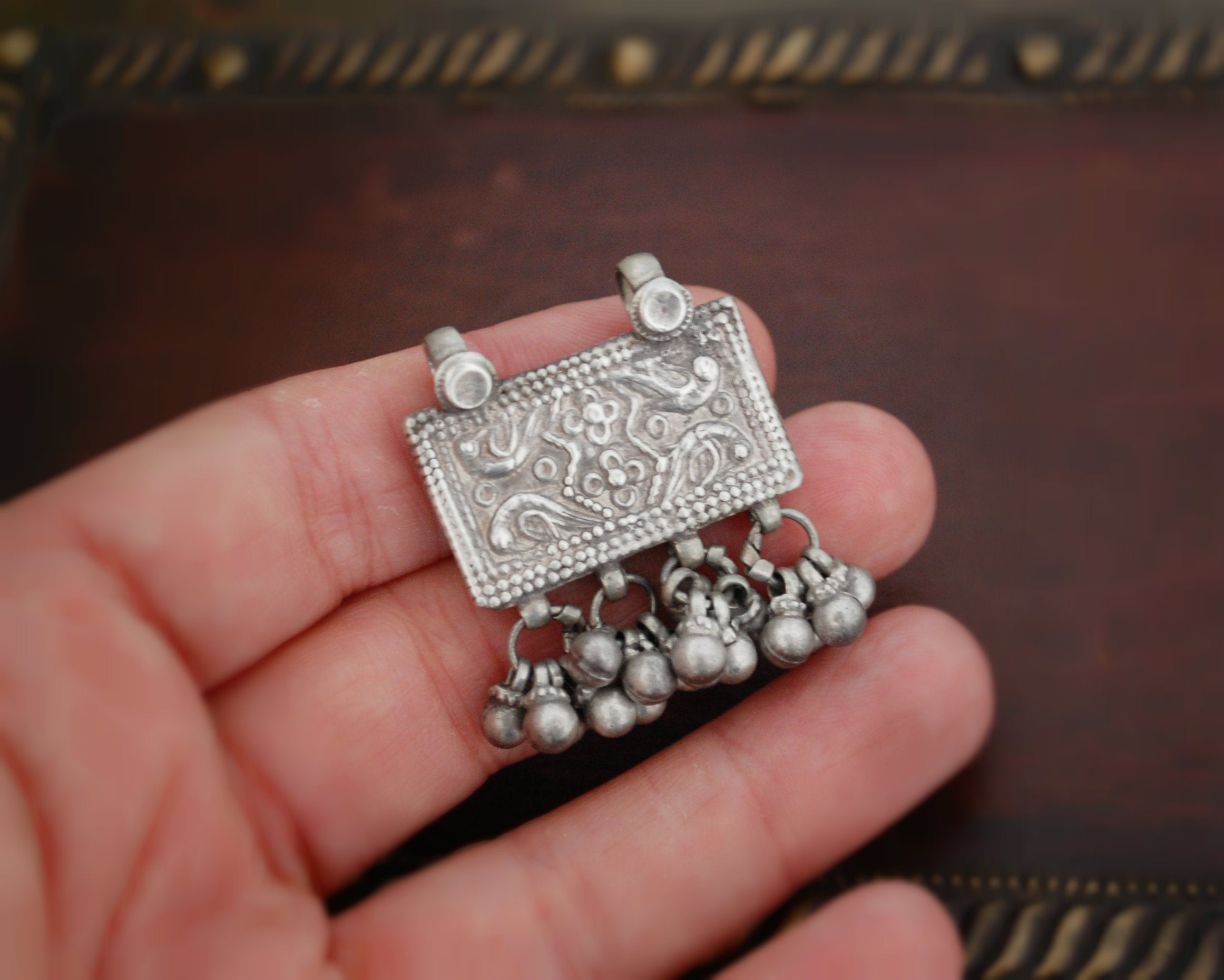 Rajasthani Silver Amulet with Bells