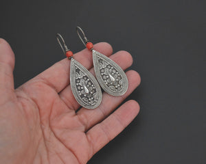 Vintage Kazakh Coral Earrings