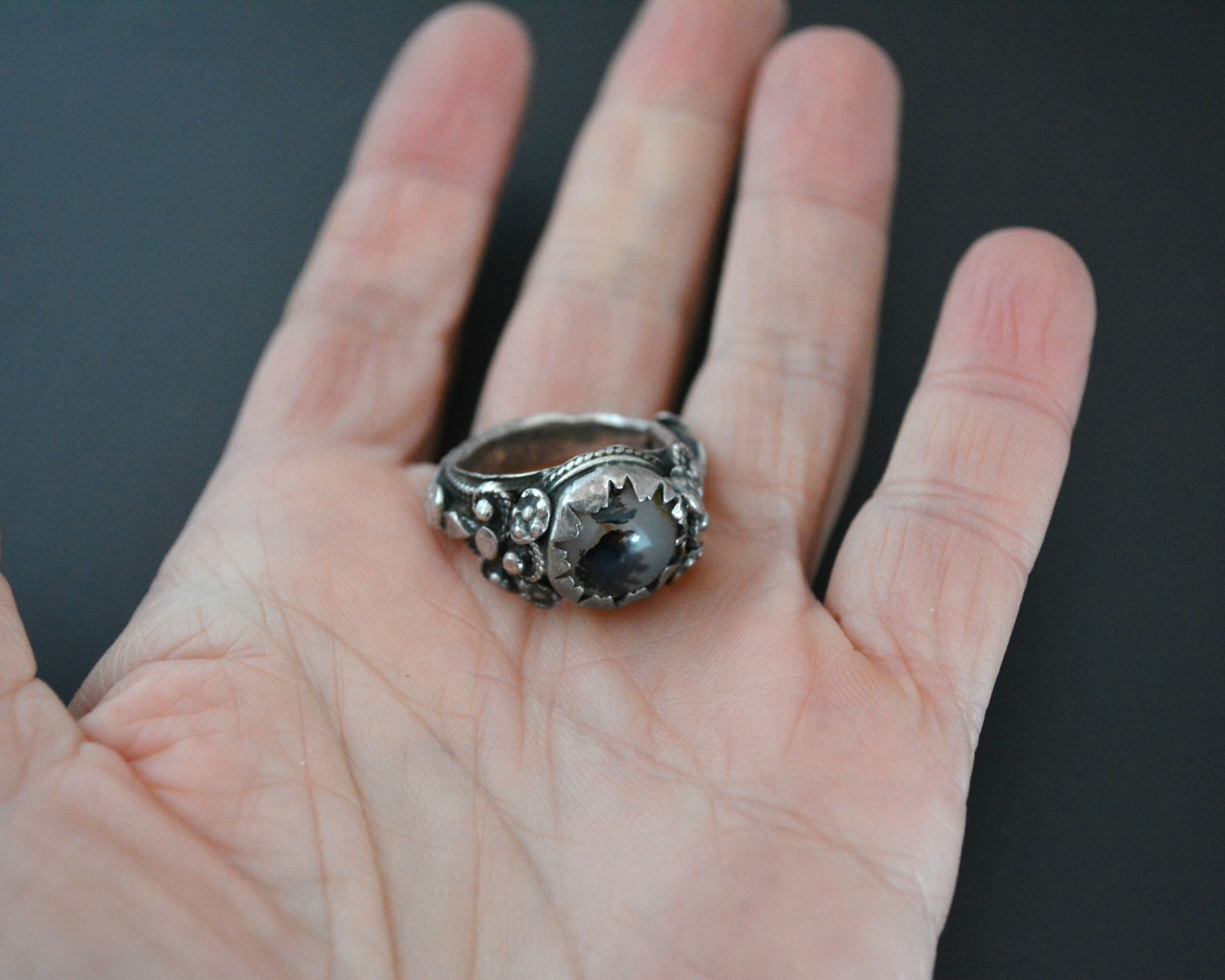Antique Yemeni Agate Ring - Size 7