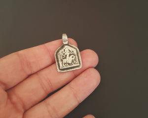 Old Indian Silver Hindu Diety Amulet