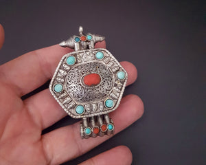 Tibetan Gau Box with Coral and Turquoise