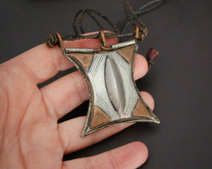 Tuareg Tcherot Amulet Necklace on Leather Cord