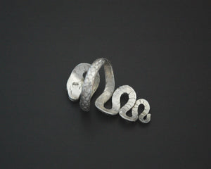 Snake Ring with Onyx Eyes - Size 7