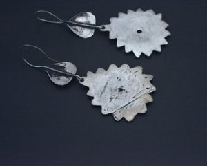 Vintage Afghani Silver Gilded Earrings