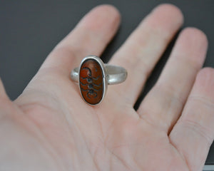 Scorpion Carnelian Ring - Size 9